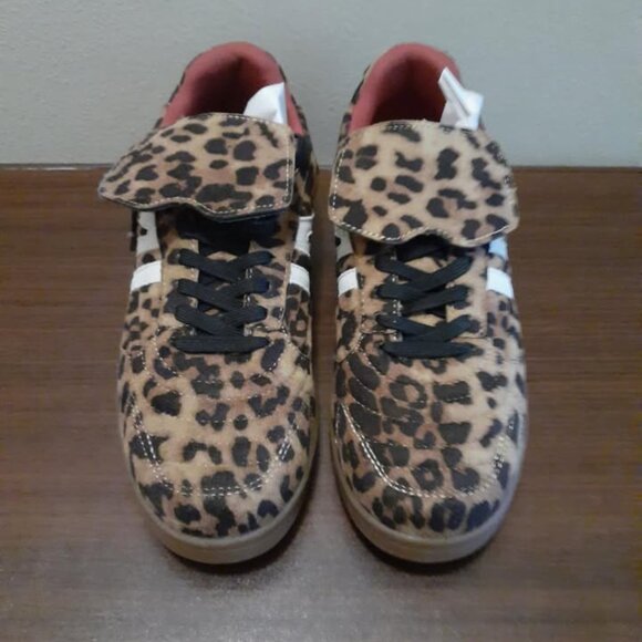 New Steve Madden Shoes - Madrid Tan Leopard Lace Up Sneakers for Women - Picture 4 of 10